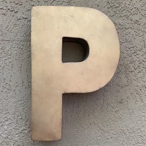 Rustic, Tin, Gold Letter ‘P’